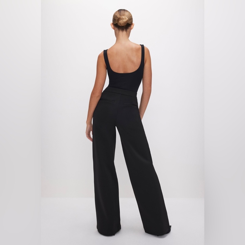 Good American Classic Black Wide Leg Trousers - Picture 2 of 11